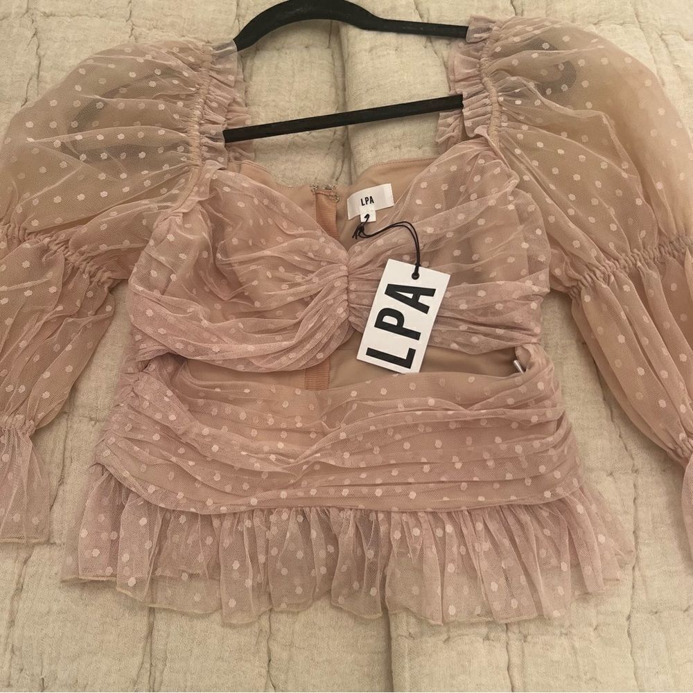 Revolve LPA Dolores Top in Nude - Picture 3 of 5